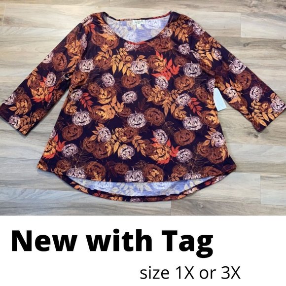 💜$10ifbundle3 one world fall themed print lightweight top size 1X or 3X - Picture 3 of 16
